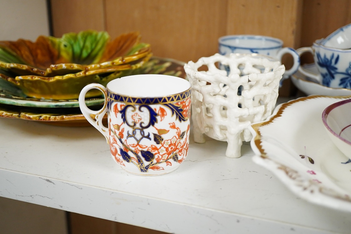 A quantity of 19th and 20th century mixed Continental china and porcelain, largest a comport 25.5cm wide.